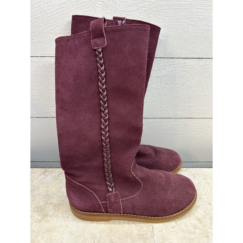 Elephantito Girls Boots‎ Shoes Purple Suede Zip Up Size 2